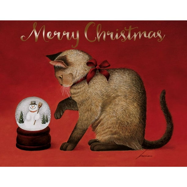 Santa Paws LPG Cat Box of 18 Christmas Cards 